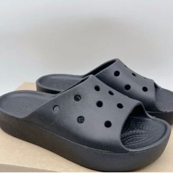 Crocs Classic Platform Sides Sandals  Black - Picture 1 of 5